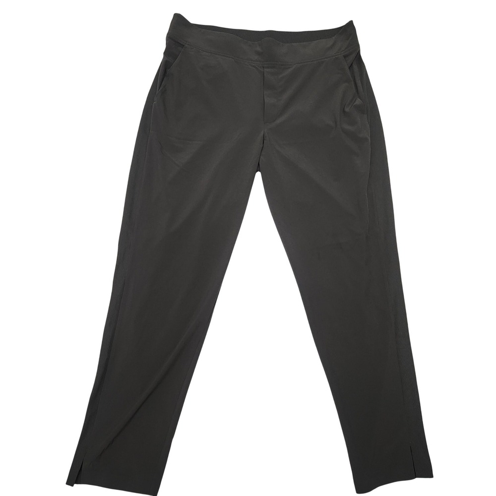 Athleta Brooklyn Ankle Pant Olive Green Size 12 Stretch Travel Tapered Trousers